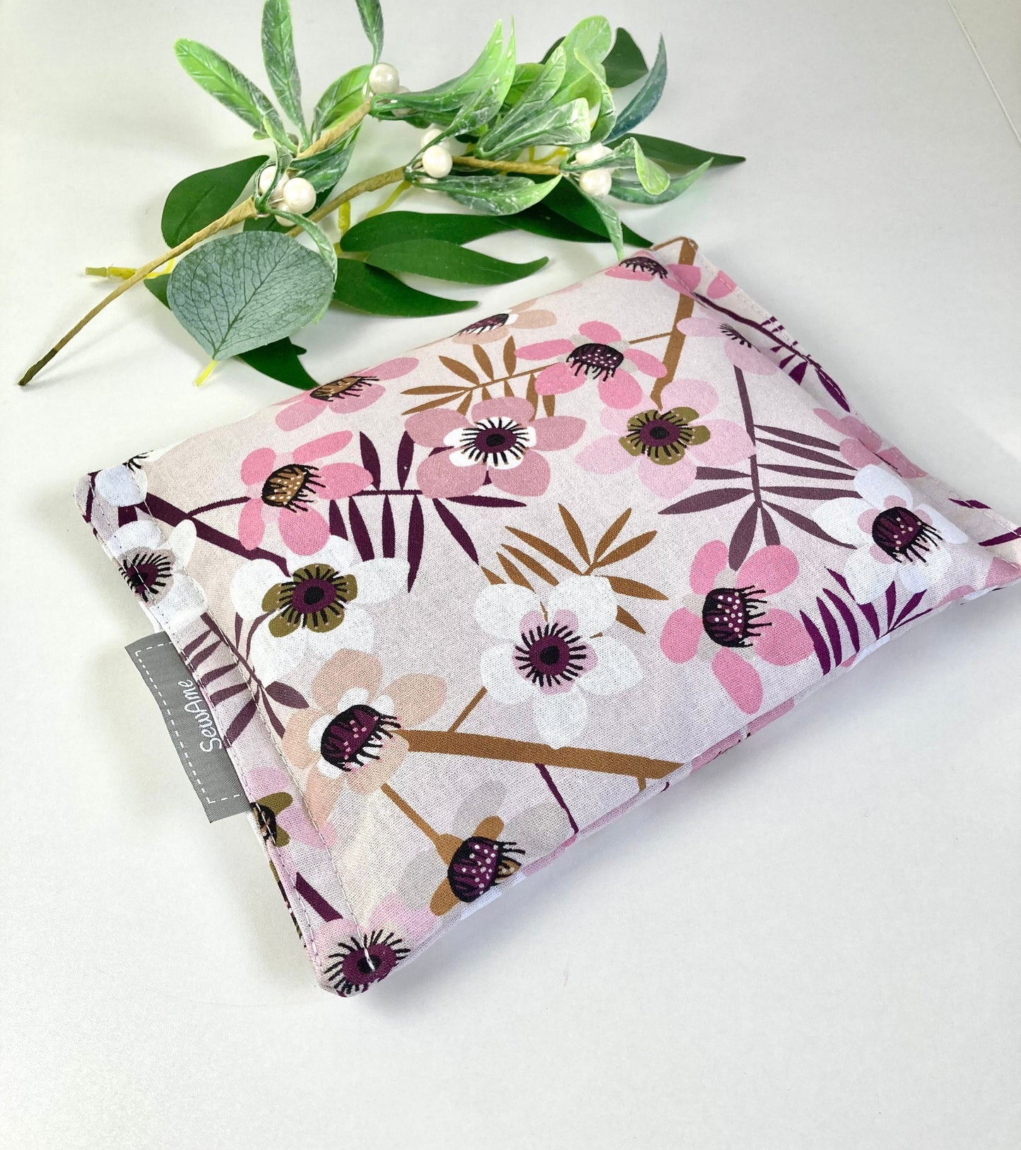 Christmas Eve Box for Mum, Beauty Pamper Gift Box Set, Spa and Care Pack in Pink Blossom Fabric, Handmade Organic Soap