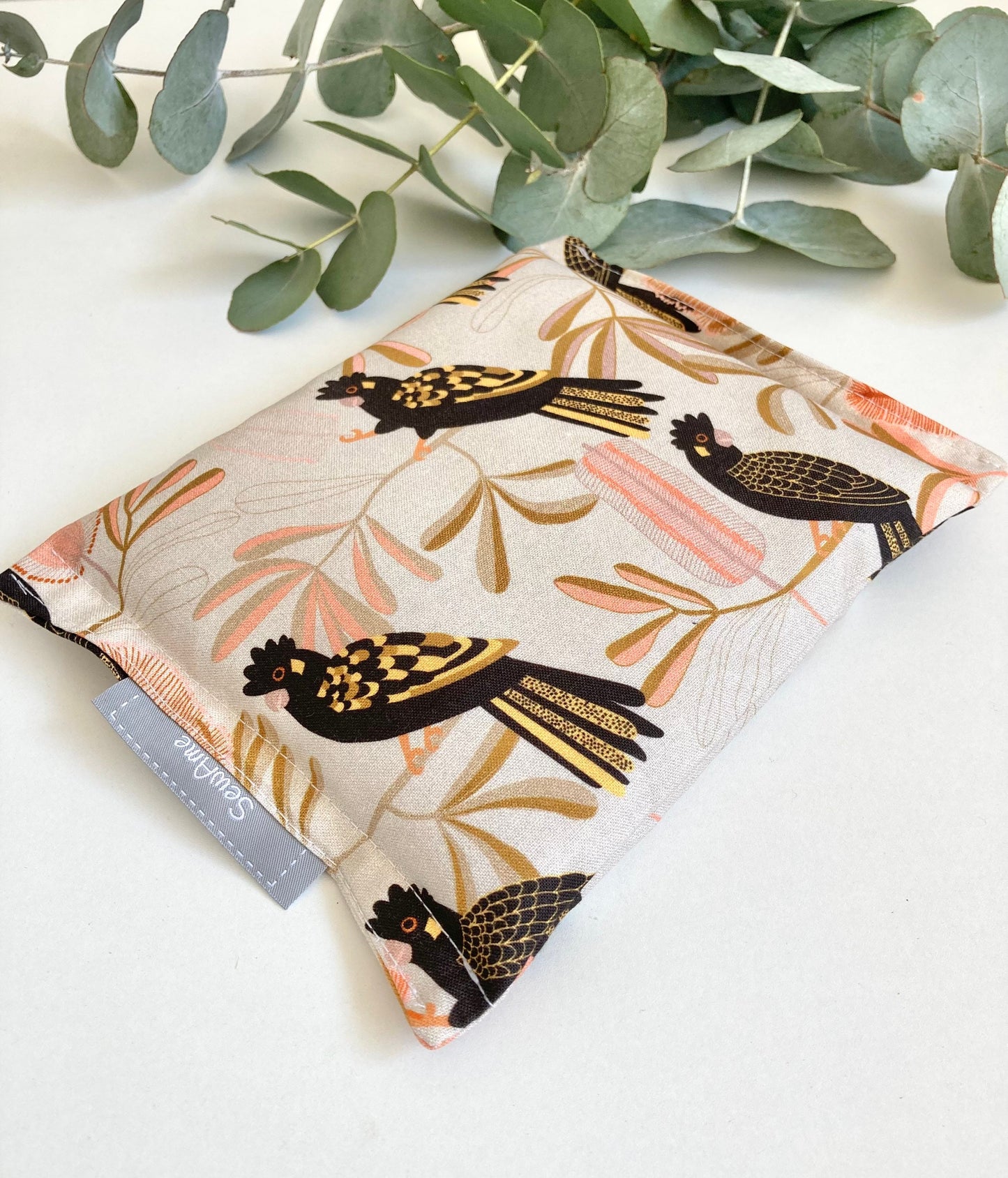 Gift Box Set for Her, Black Cockatoo Peach Fabric Hamper, Unique Australian Made Gift Hamper